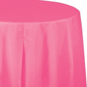 Club Pack of 12 Candy Pink Disposable Plastic Octy-Round Picnic Party Table Covers 82 - All