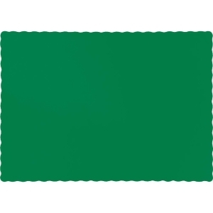 Club Pack of 600 Solid Emerald Green Disposable Table Placemats 13.5 - All