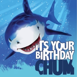 Club Pack of 192 Shark Splash Birthday Premium 3-Ply Disposable Lunch Napkins 6.5 - All