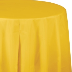 Club Pack of 12 School Bus Yellow Disposable Plastic Octy-Round Picnic Party Table Covers 82 - All