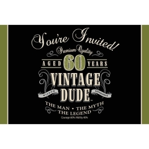 Club Pack of 48 Vintage Dude 60th Birthday Party Gatefold Paper Invitations 6 - All