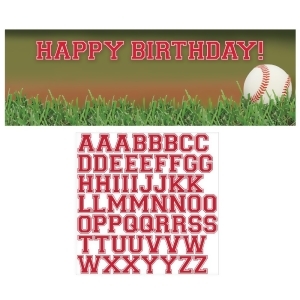 Pack of 6 Sports Fanatic Baseball Giant Plastic Party Banners with Alphabet Stickers 60 - All