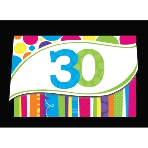 Club Pack of 48 Bright and Bold 30th Birthday Party Paper Invitations - All