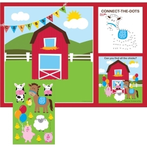 Club Pack of 96 Farmhouse Fun Disposable Placemat Activity Kits with Stickers 14.25 - All