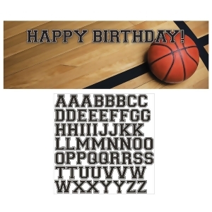 Pack of 6 Sports Fanatic Basketball Giant Plastic Party Banners with Alphabet Stickers 60 - All