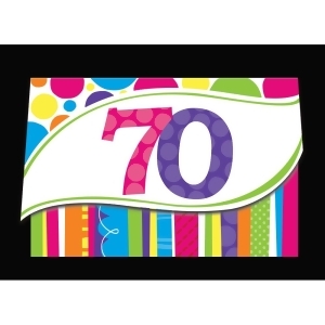 Club Pack of 48 Bright and Bold 70th Paper Birthday Party Invitation Cards - All