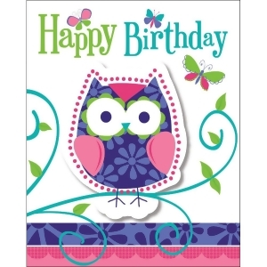 Club Pack of 48 Fold-Over w/ Attachment Owl Pal Birthday Party Paper Invitations 6 - All