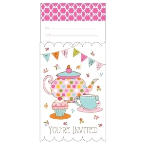 Club Pack of 48 Pop-Up Elegant Tea Time Fun Party Paper Invitations 8 - All