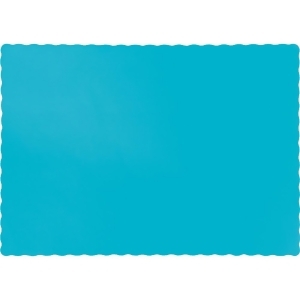 Club Pack of 600 Solid Bermuda Blue Disposable Table Placemats 13.5 - All