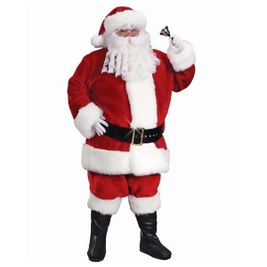 6-Piece Regency Plush Santa Claus Christmas Suit Costume Adult Size 58-60 - All