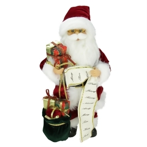 16 Traditional Standing Santa Claus Christmas Figure with Name List and Gift Bag - All