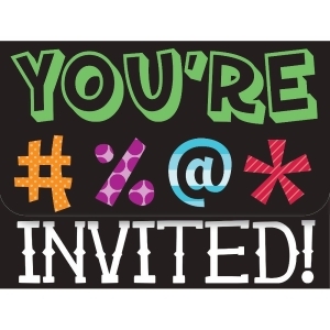 Club Pack of 48 Holy Bleep You're Invited Gate Fold Party Invitations 5 - All