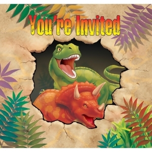 Club Pack of 48 Dinosaur Blast Prehistoric Gate Fold Party Invitations 5 - All