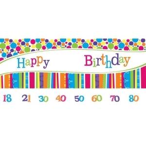 Pack of 6 Multi-Color Bright And Bold Giant Party Hanging Party Banner with Stickers 5' - All