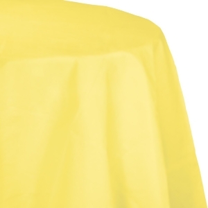 Club Pack of 12 Mimosa Yellow Disposable Tissue/Poly Octy-Round Picnic Party Table Covers 82 - All