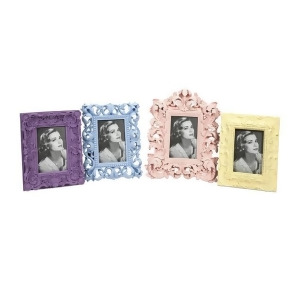 Set of 4 Victorian-Style Soft Pastel Carved Photo Frames 12.5 - All