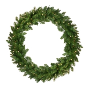 48 Pre-Lit Eastern Pine Artificial Christmas Wreath Clear Lights - All
