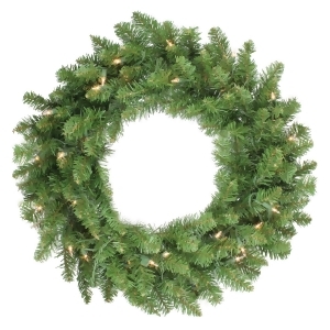 24 Pre-Lit Eastern Pine Artificial Christmas Wreath Clear Lights - All