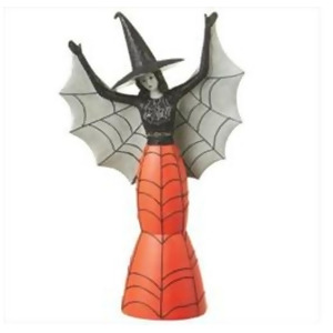 12.5 Large Glitter Embellished Black and Orange Halloween Spider Witch Figure - All