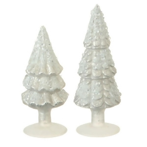 Set of 2 Antique White Frosted Glass Christmas Table Top Decorations 9 - All