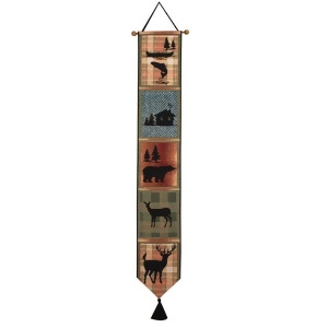 Bear Lodge Fishing and Hunting Themed Tapestry Bell Pull 6.75 x 41 - All