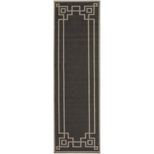 2.25' x 7.75' Mosaic Medley Espresso Black and Sandy Beige Shed-Free Area Throw Rug Runner - All