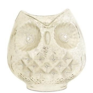 8 White and Silver Woodland Creature Mercury Glass Owl Bird Pillar Candle Holder - All