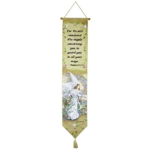 Inspirational Angel of Love Psalm 91 11 Tapestry Bell Pull 9 x 41 - All
