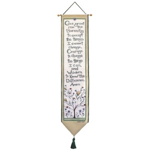 Inspirational Serenity Prayer Floral Tapestry Bell Pull 9 x 41 - All