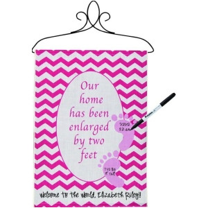 Pink Our Home Has Been Enlarged By Two Feet Baby Girl Wall Hanger 13 x 18 - All