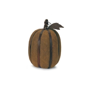 12 Autumn Harvest Bronze Burlap Pumpkin with Bamboo Thanksgiving Fall Decoration - All