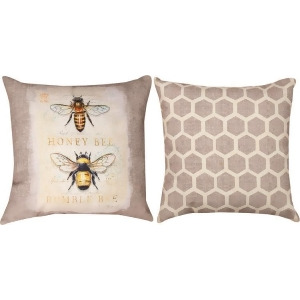 18 Natural Life Bee Natural History Printed Indoor/ Outdoor Decorative Pillow - All
