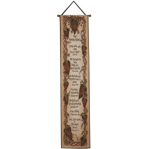 Red Hearts and Vines Psalm 111 12 Our House Rules Tapestry Bell Pull 9 x 41 - All