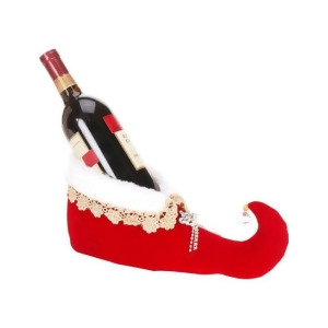 Mark Roberts Collectible Red and Gold Queens Shoe Christmas Wine Bottle Holder #51-32038-Gld - All