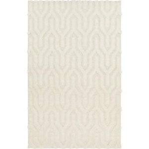 2' x 3' Ancient Lines Ivory White Hand Woven Wool Area Throw Rug - All