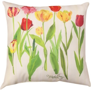 18 Long Stemmed Cut Tulips Floral Decorative Throw Pillow - All