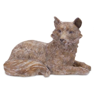 17 Woodland Rustic Style White and Brown Lying Fox Decorative Figure - All