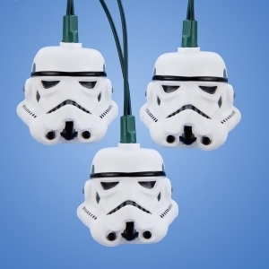 Set of 10 Star Wars Original Trilogy Storm Trooper Helmet Novelty Christmas Lights-Green Wire - All