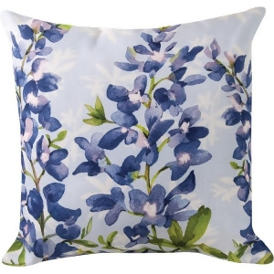 18 Blue Bonnets Floral Printed Indoor/ Outdoor Square Decorative Pillow - All