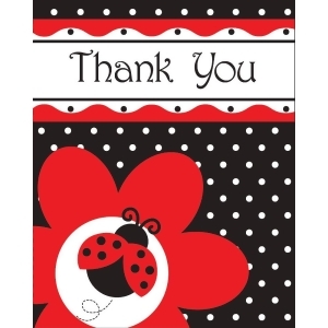 Club Pack of 96 Ladybug Fancy Thank You Party Paper Note Cards 5 - All