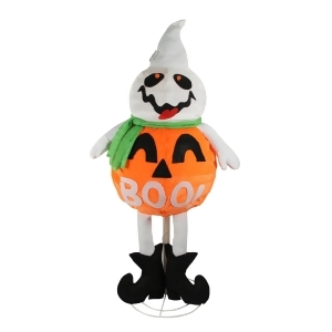 39 Led Lighted Standing Orange Jack-O-Lantern Ghost Halloween Decoration - All