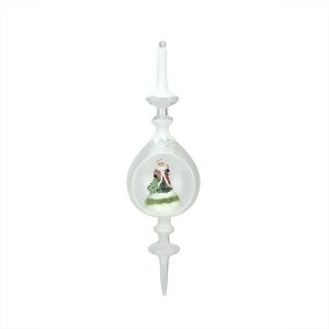12.5 Winter Scene with Santa Claus Inside of Glass Christmas Pendant Finial Ornament - All