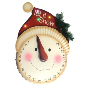21 Led Lighted Let it Snow Snowman Face Christmas Countdown Advent Calendar - All