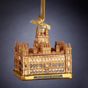 4.25 Golden Brown Glass Downton Abbey Highclere Castle Christmas Ornament - All