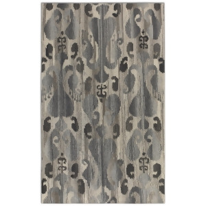8' x 10' Sulastri Ikat Gray Hand Tufted Wool Area Throw Rug - All