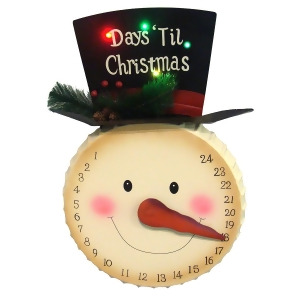 20 Led Lighted Days 'Til Christmas Snowman Face Countdown Advent Calendar - All