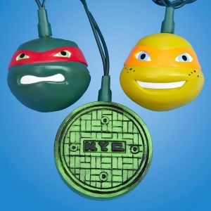 Set of 10 Teenage Mutant Ninja Turtles Novelty Christmas Lights Green Wire - All