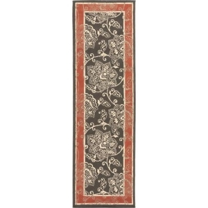 2.25' x 11.75' Trellis Tranquility Red Beige and Black Shed-Free Area Throw Rug Runner - All