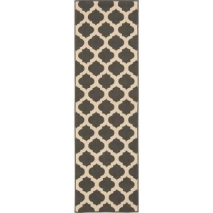 2.25' x 11.75' Moroccan Gateway Espresso Brown and Cream White Shed-Free Area Throw Rug Runner - All