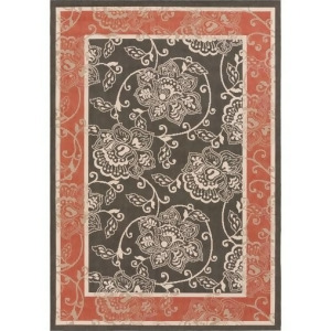 7.5' x 10.75' Trellis Tranquility Black Cherry Red and Taupe Beige Shed-Free Area Throw Rug - All